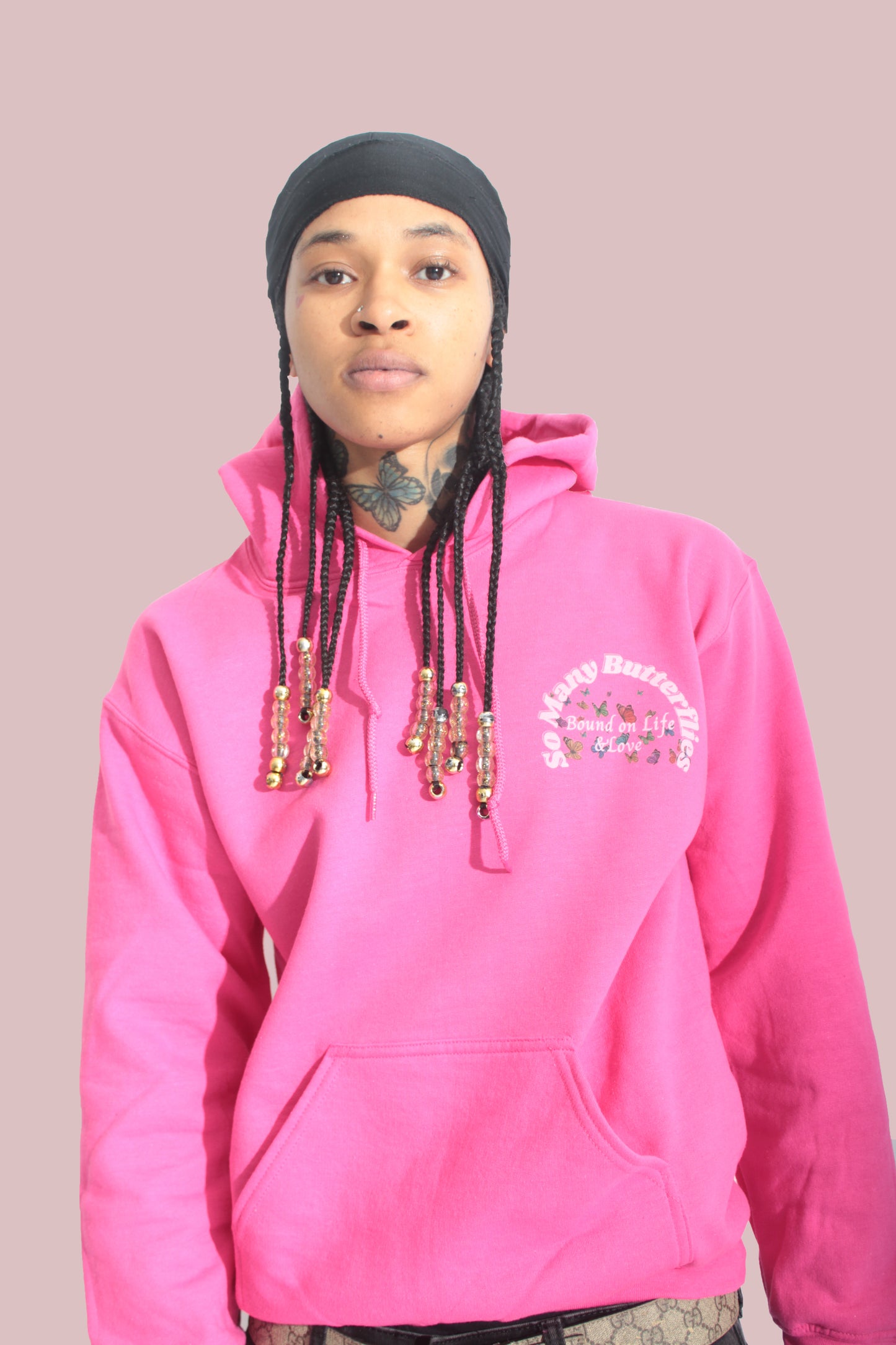 (Pink) So Many Butterflies Lightweight Hoodie