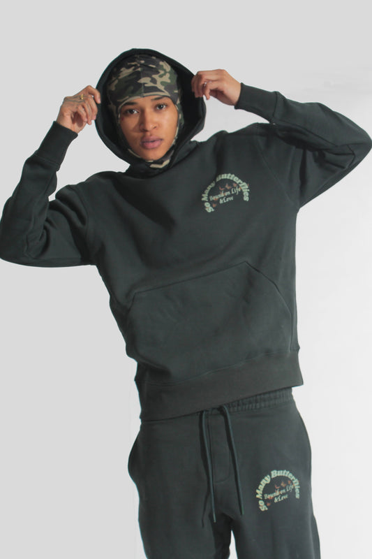 (Forest Green) So Many Butterflies Heavyweight Sweatsuit