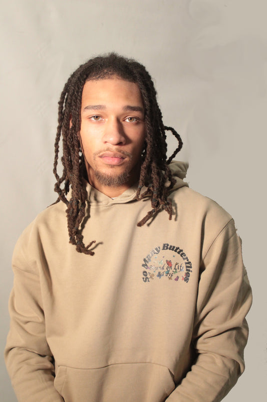 (Beige) So Many Butterflies Heavyweight Sweatsuit