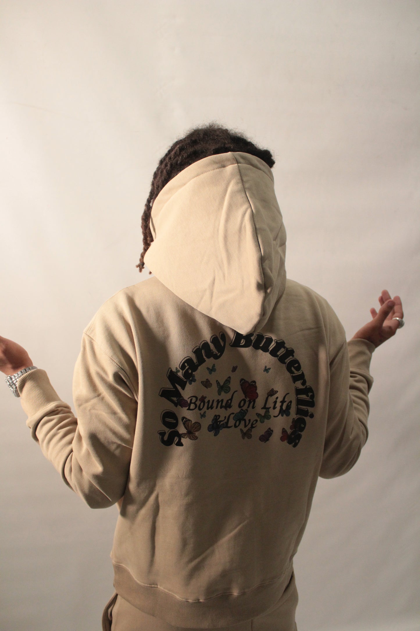 (Beige) So Many Butterflies Heavyweight Sweatsuit