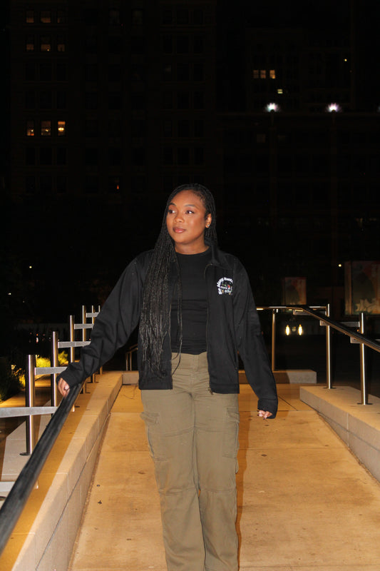 Black Denim Multi Butterfly jacket