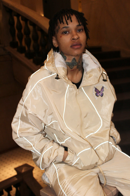 Crème Reflective Purple Butterfly Sweatsuit
