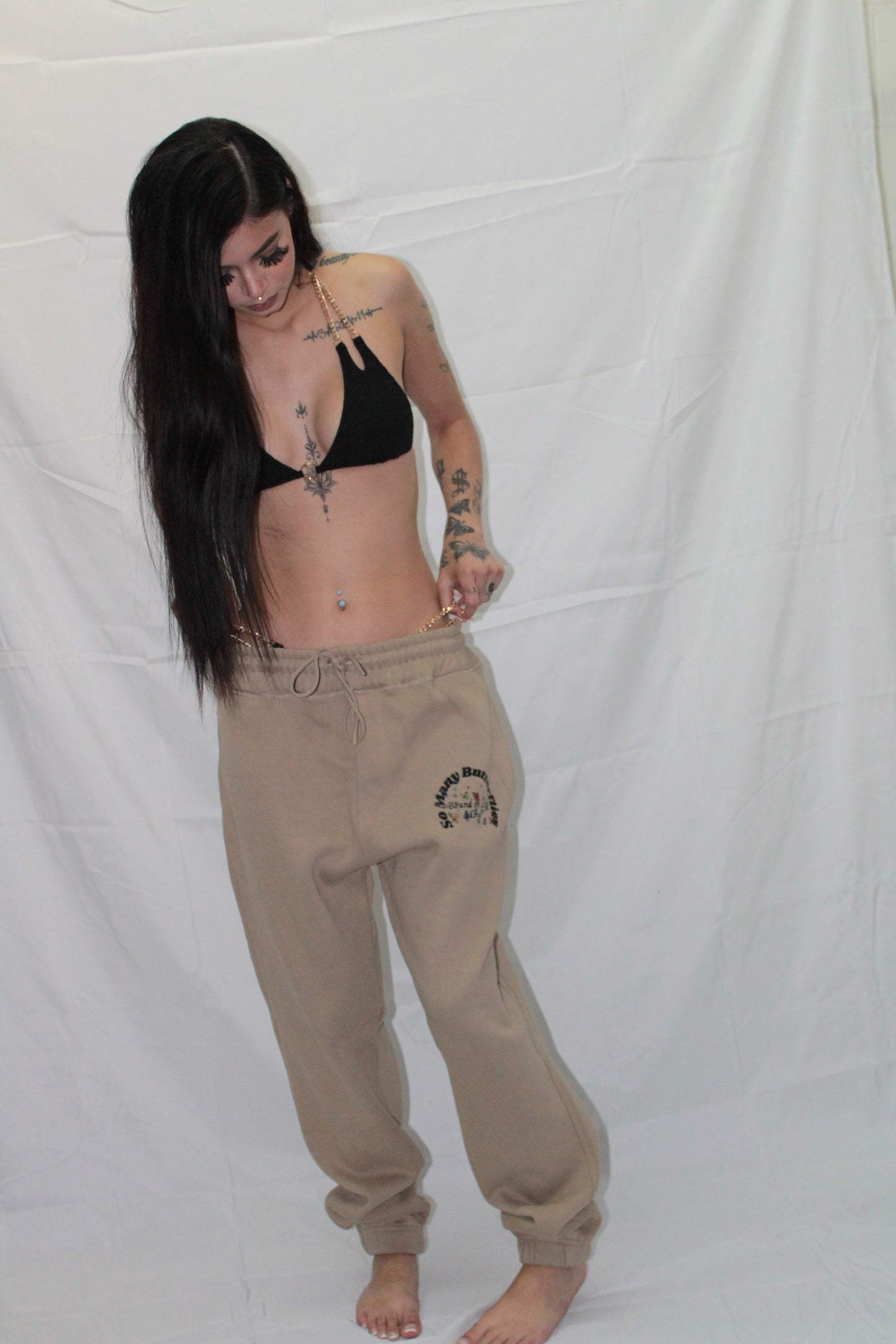 (Beige) So Many Butterflies Heavyweight Sweatsuit