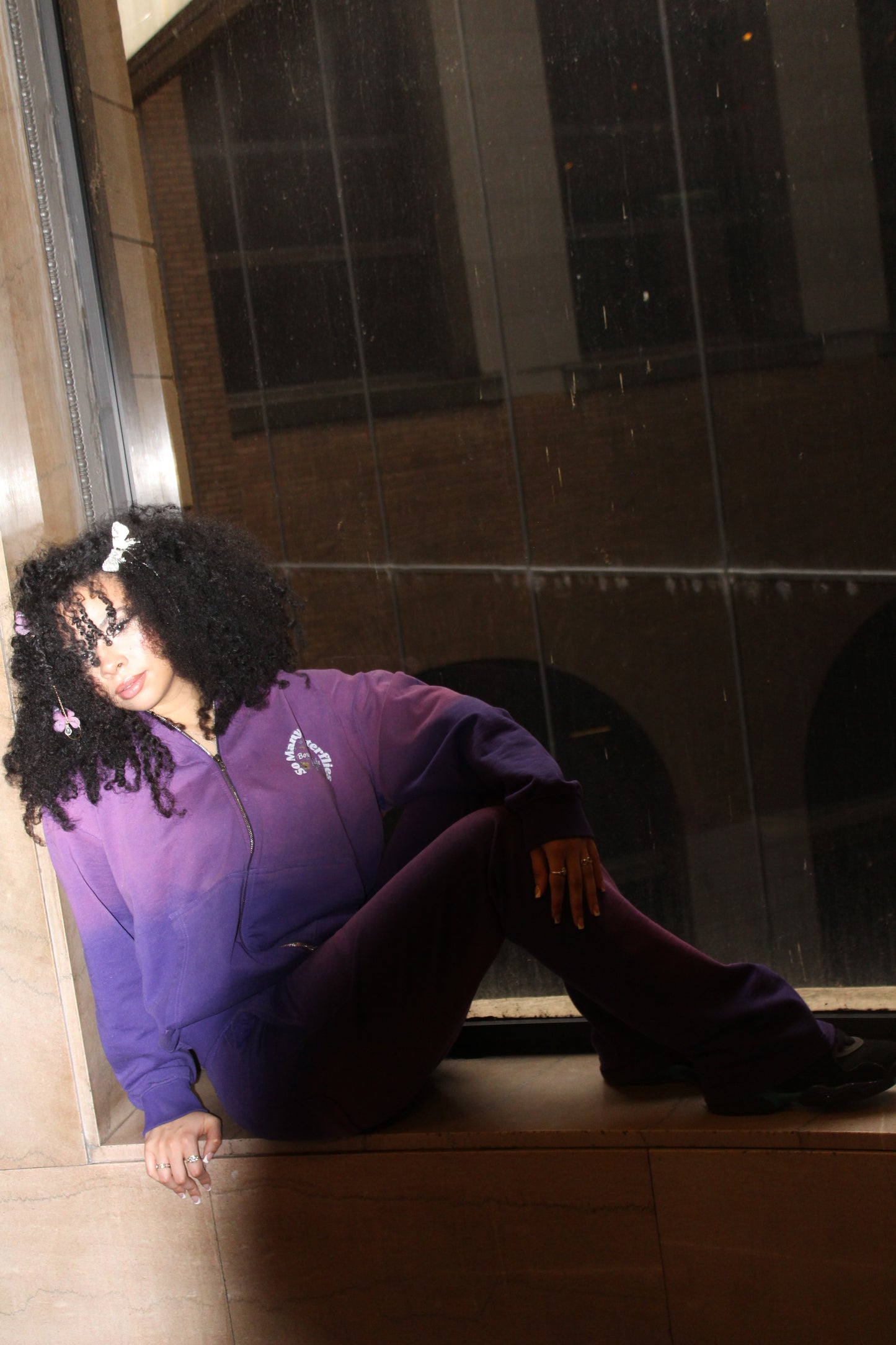 (Purple Multi-Butterfly) So Many Butterflies SweatSuit