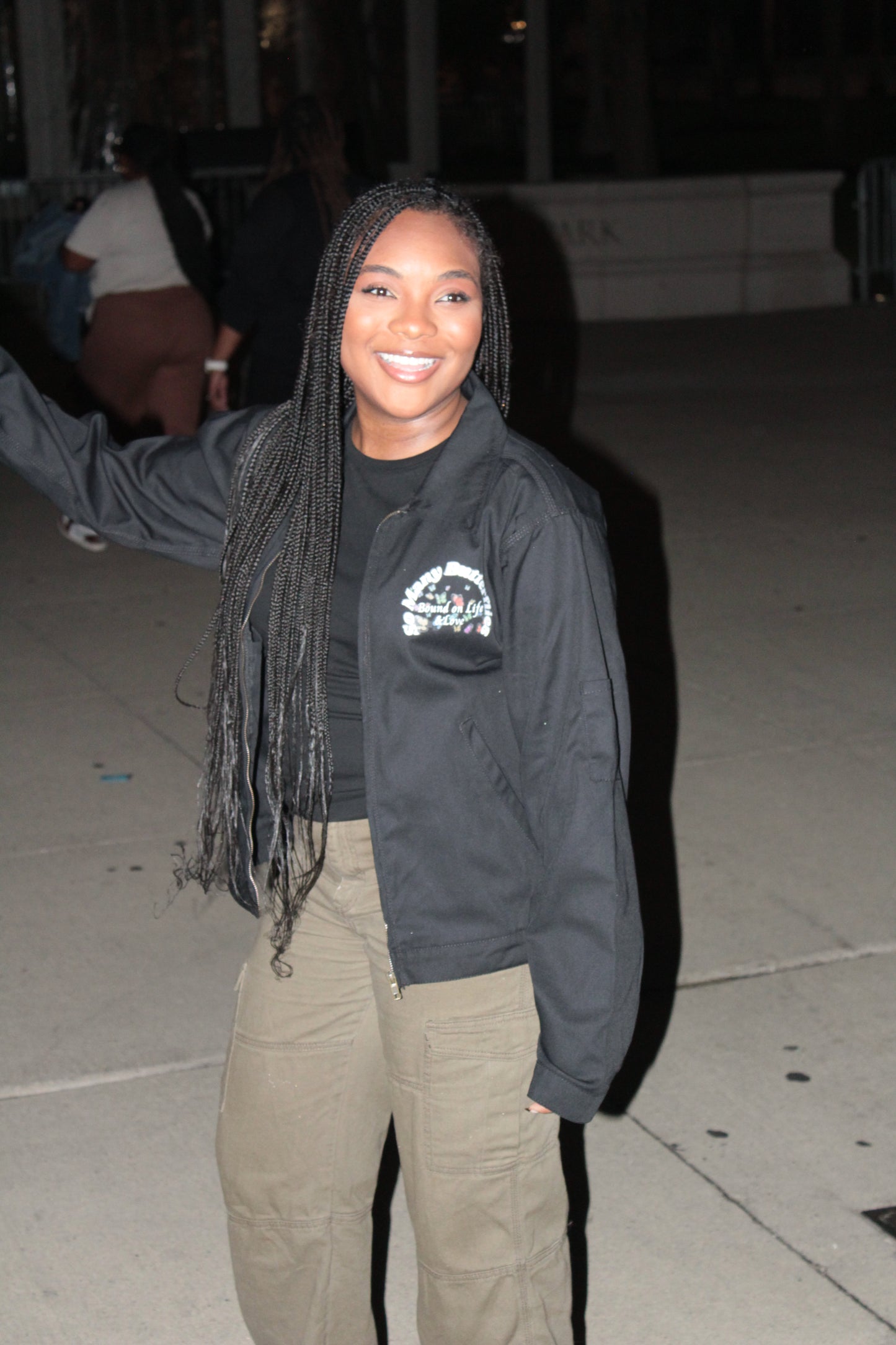 Black Denim Multi Butterfly jacket